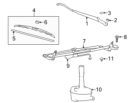 2004 Kia Amanti Wiper & Washer Components Washer Reservoir & Pump Assembly Diagram for 986103F000DS