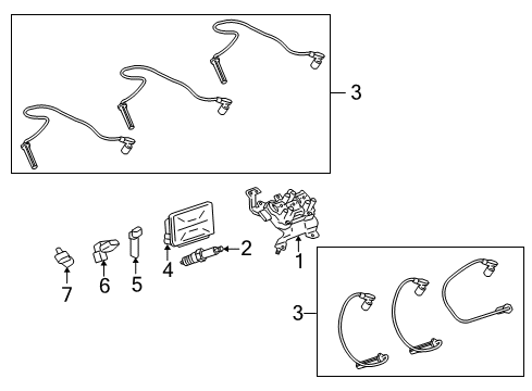 2005 Pontiac G6 Ignition System Wire Asm, Spark Plug #2 Cyl Diagram for 89017338