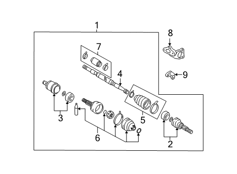 2000 Infiniti I30 Drive Axles - Front Repair Kt Outer RH Diagram for C9BDA-10E8H