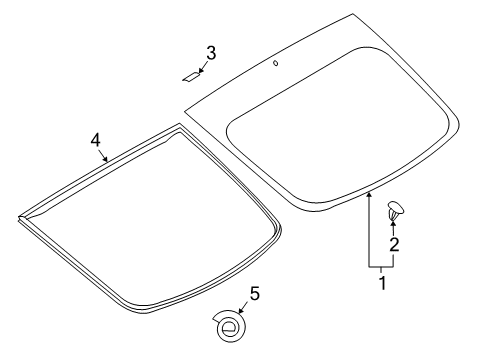 2007 Nissan 350Z Lift Gate - Glass & Hardware Moulding-Back Door Diagram for 90352-CD000