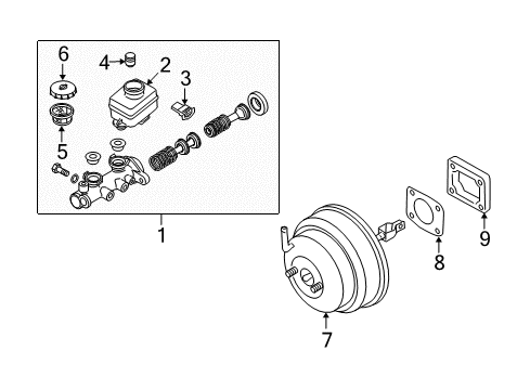 2002 Nissan Xterra Hydraulic System Booster Assy-Brake Diagram for 47210-7Z200