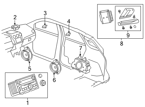 2013 Chevrolet Captiva Sport Sound System Tweeter Diagram for 96673604