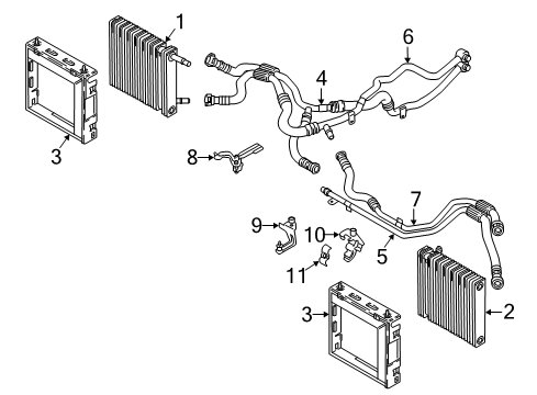 2021 BMW M760i xDrive Engine Oil Cooler BRACKET FOR ENGINE OIL COOLE Diagram for 17228676450