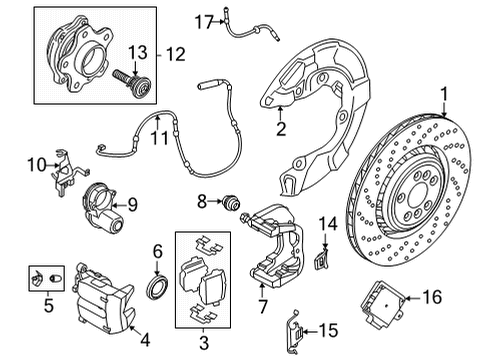 2021 BMW X6 Rear Brakes Brake-Pad Sensor, Rear Diagram for 34356890791