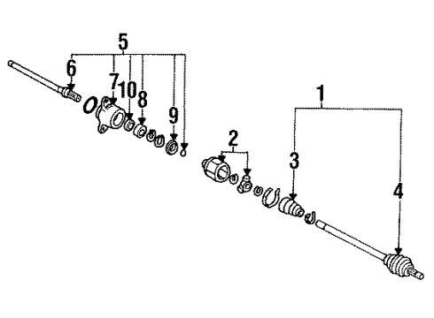 1994 Acura Legend Axle Shaft & Joints - Front Joint, Inboard Diagram for 44310-SP0-310