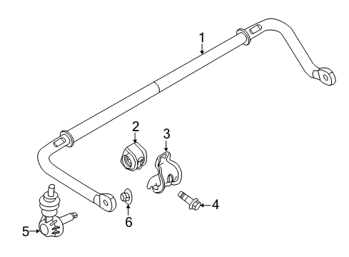 2013 Ford Focus Stabilizer Bar & Components - Rear Stabilizer Bar Diagram for BV6Z-5A772-B