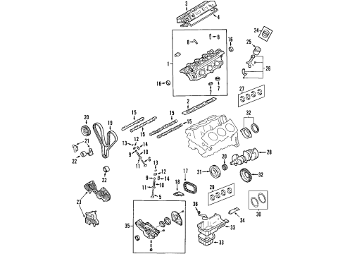2008 Hyundai Tiburon Engine Parts, Mounts, Cylinder Head & Valves, Camshaft & Timing, Oil Pan, Oil Pump, Crankshaft & Bearings, Pistons, Rings & Bearings Bracket Assembly-Roll Stopper, Rear Diagram for 21930-2C051