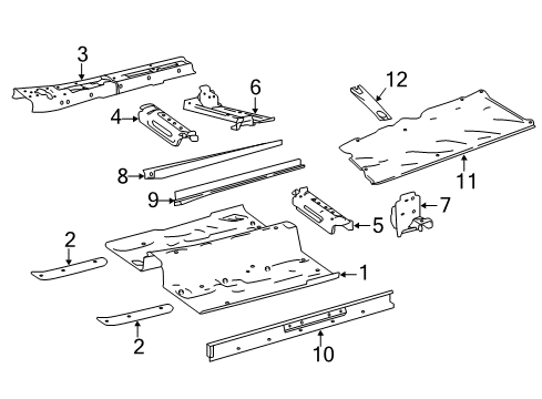 2017 Infiniti QX30 Pillars, Rocker & Floor - Floor & Rails Member Assembly-Side, Center RH Diagram for G5310-5DAHA