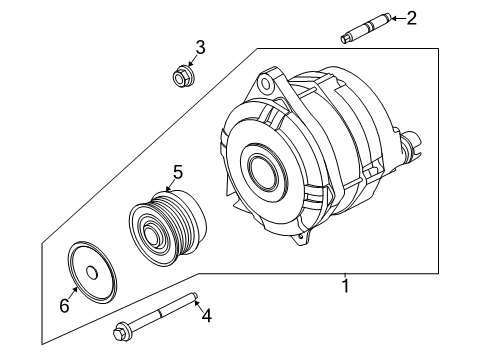 2020 Ford Police Interceptor Utility Alternator Alternator Stud Diagram for -W718570-S437