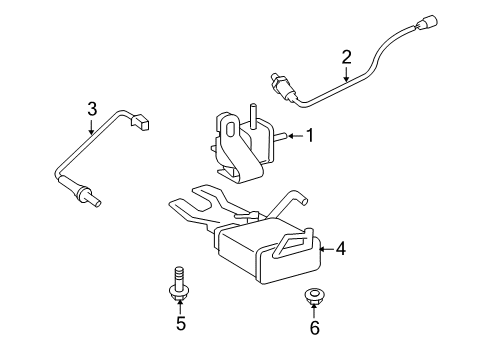 2012 Scion xB Emission Components Vacuum Valve Diagram for 25860-28170