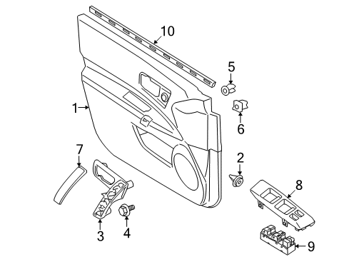 2015 Nissan Rogue Select Front Door Seal Assy-Front Door Inside LH Diagram for 80835-JM01A