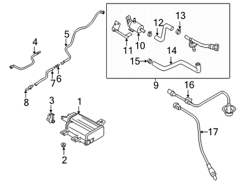 2021 Hyundai Santa Fe Emission Components CANISTER Assembly Diagram for 31420R5500