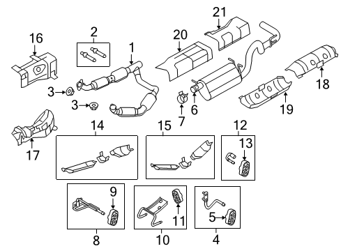 2011 Ford E-250 Exhaust Components Center Bracket Insulator Diagram for F81Z-5A262-EA