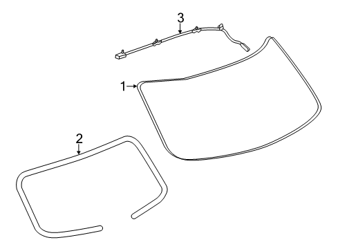 2012 Chevrolet Captiva Sport Lift Gate - Glass & Hardware Weatherstrip Diagram for 25913651