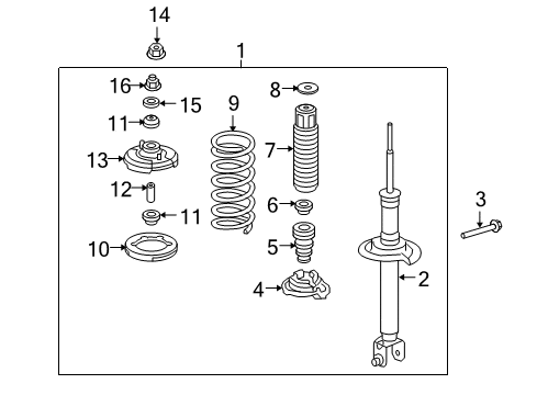 2011 Honda Accord Crosstour Struts & Components - Rear Shock Absorber Unit, Rear Diagram for 52611-TP7-A03