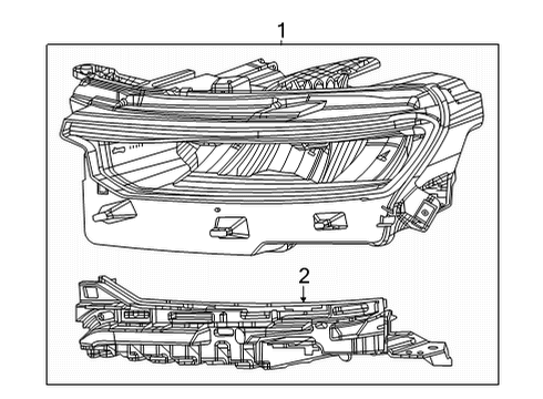 2021 Jeep Grand Cherokee L Headlamp Components Part Diagram for 68376975AF