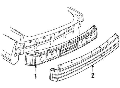 1996 Buick Century Combination Lamps Lens, Tail Lamp (W/Applique) Diagram for 16520201