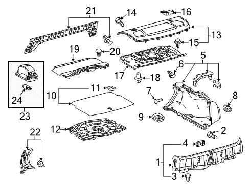 2018 Lexus RC300 Interior Trim - Rear Body Panel Assembly, Package Diagram for 64330-24290-C0