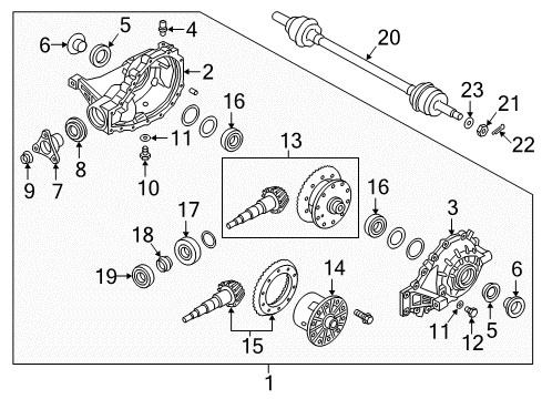 2020 Kia Stinger Axle & Differential - Rear Shaft Assembly-Drive Rear Diagram for 49601J5500