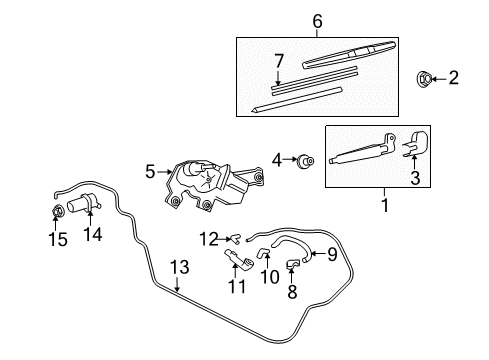 2011 Scion xD Wiper & Washer Components Wiper Motor Washer Diagram for 85143-0R010