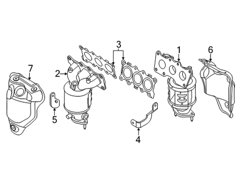 2022 Kia Carnival Exhaust Manifold MANIFOLD CATALYTIC A Diagram for 285103N010