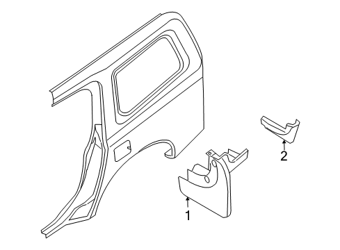 2007 Infiniti QX56 Exterior Trim - Quarter Panel MUDGUARD-Rear FENDR Side RH (Un-Painted) Diagram for 78812-ZC50A