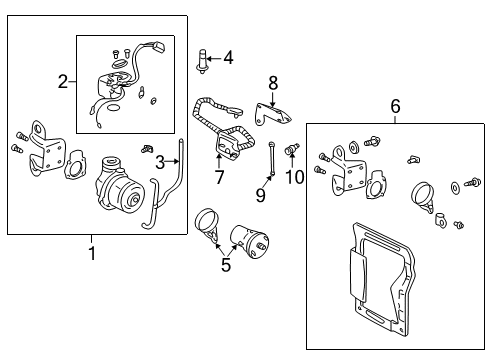 2002 Pontiac Aztek Ride Control Hose, Auto Level Control Air Compressor Filter Diagram for 12494775