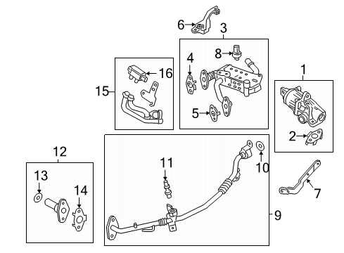 2020 Ford Ranger EGR System Cooler Diagram for LB5Z-9F464-A