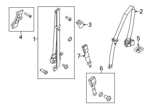 2015 Ford F-250 Super Duty Seat Belt Lap & Shoulder Belt Diagram for BC3Z-25611B08-AA