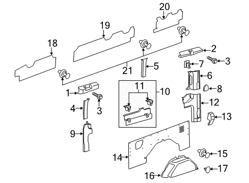 2016 Ford Transit-250 Interior Trim - Side Panel Rear Pillar Trim Diagram for EK4Z-6131010-AA
