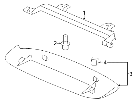 2006 Acura RL High Mount Lamps Clip, Snap Fitting Diagram for 90666-SJA-003