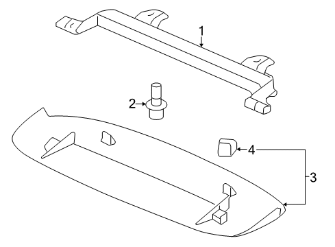 2006 Acura RL High Mount Lamps Light Assembly, High Mount Stop Diagram for 34270-SJA-013