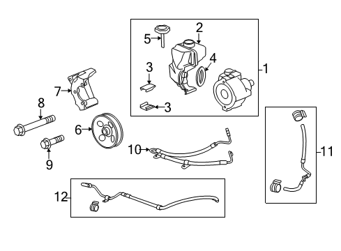 2012 Chevrolet Camaro P/S Pump & Hoses, Steering Gear & Linkage Power Steering Pump Diagram for 19420202