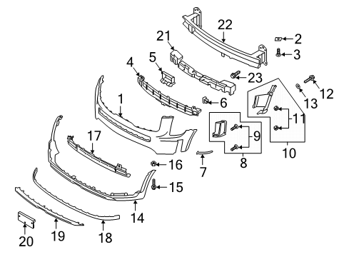 2022 Kia Telluride Bumper & Components - Front Pad U Diagram for 86552S9000