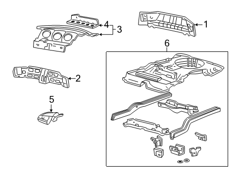2007 Ford Taurus Rear Body, Rear Upper Body, Floor & Rails Rear Floor Pan Diagram for 4F1Z-5411215-AA
