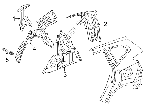 2020 Honda CR-V Inner Structure - Quarter Panel Pillar, L. RR. (Inner) Diagram for 64740-TLA-306ZZ