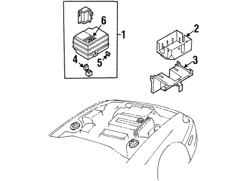 1999 Kia Sephia Electrical Components Junction Block Assembly Diagram for 0K2AA67JB0C