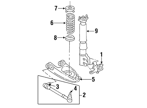 1993 Cadillac 60 Special Rear Suspension Components, Lower Control Arm, Ride Control, Stabilizer Bar Rear Suspension Control Arm Assembly-Light Diagram for 25550893