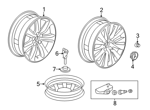 2015 Acura RLX Wheels Cap Assembly, Aluminum Wheel Center Diagram for 44732-TY2-A01