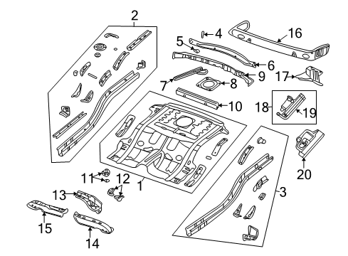 2006 Jeep Liberty Rear Body - Floor & Rails Pan-Floor Diagram for 55360015AG