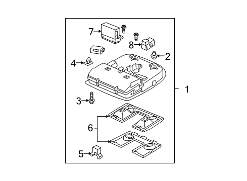 2011 Acura MDX Sunroof Console (Premium Black) Diagram for 36600-TK4-A12ZC