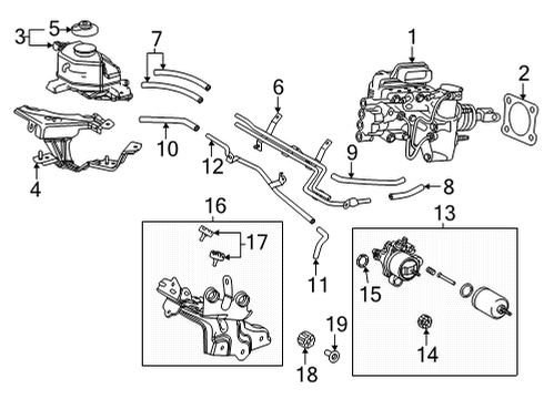 2017 Toyota Mirai Dash Panel Components Brake Hose Diagram for 44571-62010