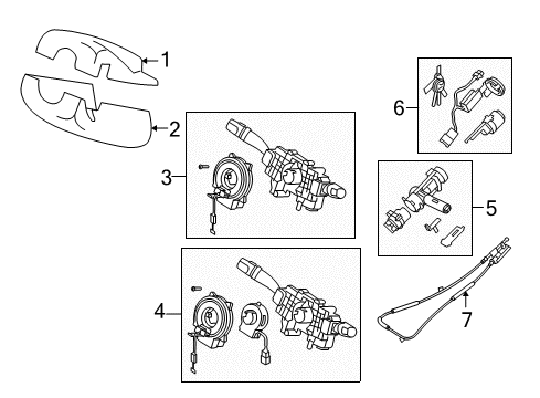 2006 Kia Amanti Ignition Lock Steering Lock Assembly Diagram for 819103F010