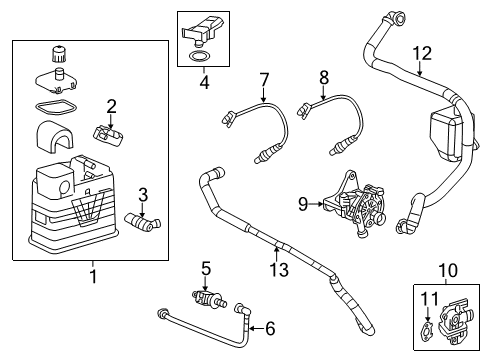 2013 Chevrolet Malibu Emission Components Hose Asm-Secondary Air Injection Pump Inlet Diagram for 23123381