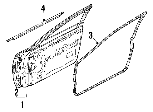 1988 Nissan Maxima Front Door & Components, Exterior Trim MOULDING-Door Panel RH Diagram for 80872-28E10