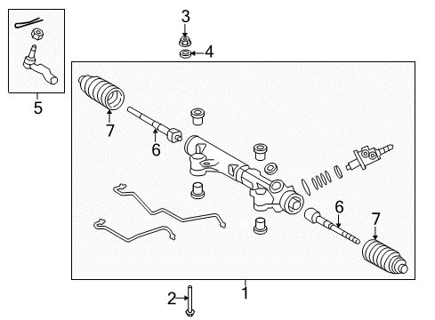 2018 Toyota Tundra Steering Column & Wheel, Steering Gear & Linkage Power Steering Gear Assembly(For Rack & Pinion) Diagram for 44250-0C131