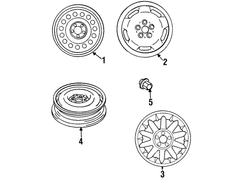2000 Chrysler Sebring Wheels Wheel-Aluminum Diagram for MN101083WA