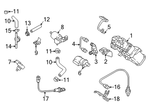 2021 Genesis G80 Emission Components Purge Control Valve Diagram for 28910-2S000