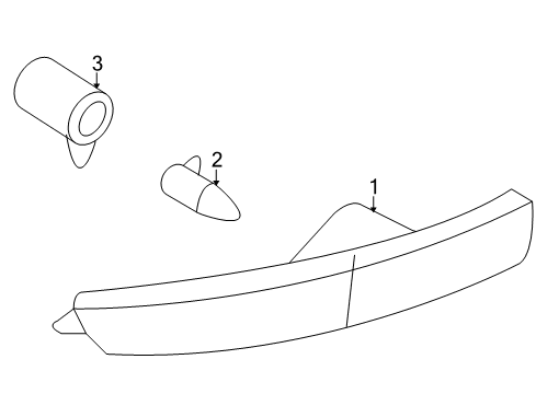 2009 Lincoln MKX Bulbs Side Marker Lamp Diagram for 7A1Z-15A201-A