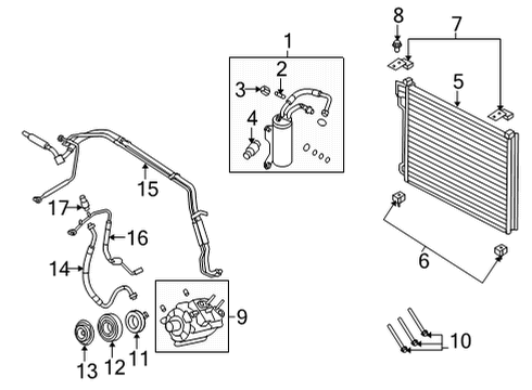 2021 Ford E-350 Super Duty Air Conditioner Condenser Diagram for LC2Z-19712-A